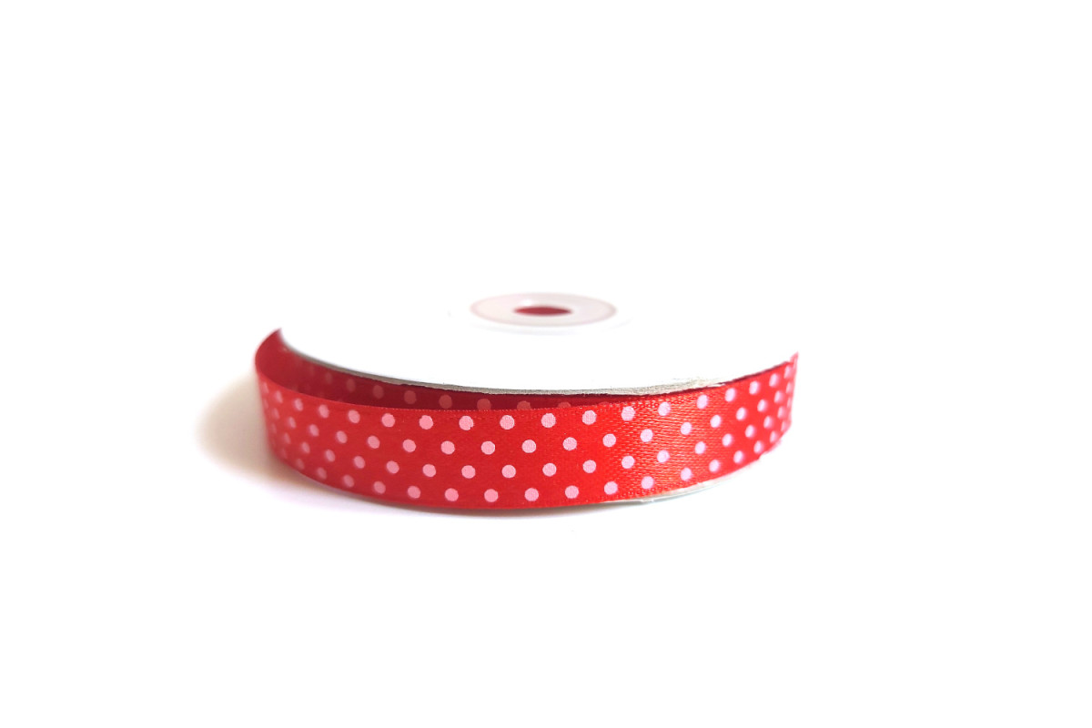 Cinta de Raso a Pois - Rojo - 13 mm Cinta de Raso a Pois - Rojo - 13 mm
