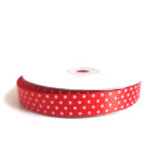 Nastro di Raso a Pois - Rosso - 13 mm