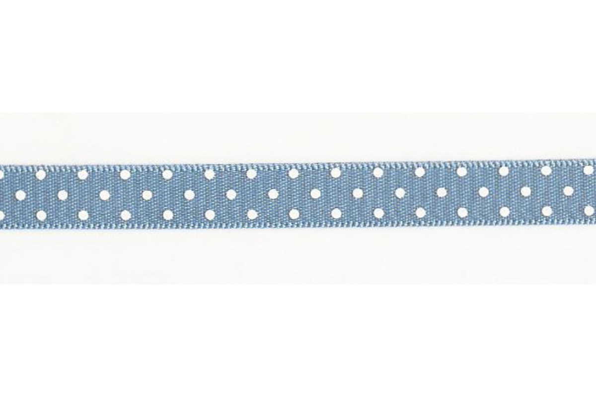 Cinta de Raso a Pois - Celeste 10 mm Cinta de Raso a Pois - Celeste 10 mm