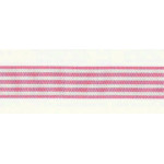 Horizontal Stripes Ribbon - Pink and White 16 mm