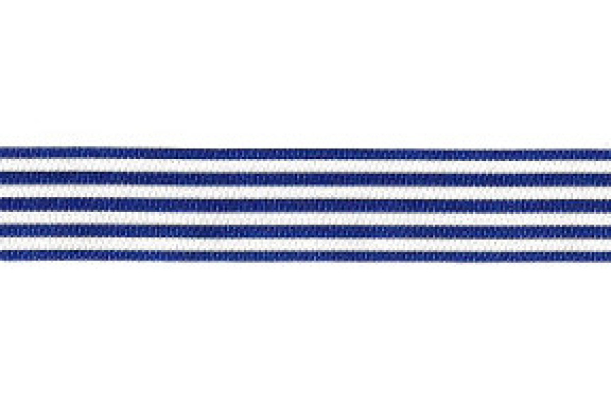 Nastro di Raso a Righe - Blu Scuro e Bianco 25 mm