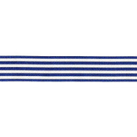 Nastro di Raso a Righe - Blu Scuro e Bianco 25 mm