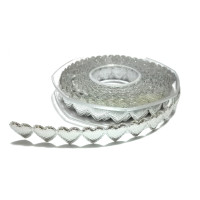Nastro Cuore Imbottito da 15 mm - Colore Argento