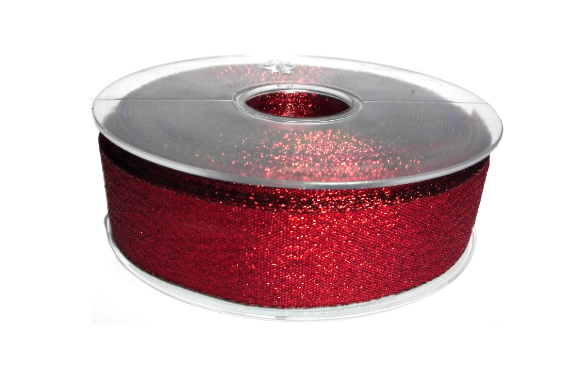 Cinta Color Rojo Lurex - Ancho 25 mm