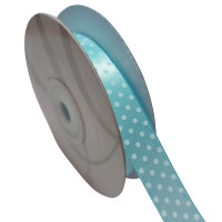 Nastro di Raso a Pois - Celeste - 13 mm Nastro di Raso a Pois - Celeste - 13 mm