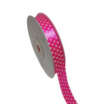 Cinta de Raso a Pois - Fuxia - 13 mm Cinta de Raso a Pois - Fuxia - 13 mm