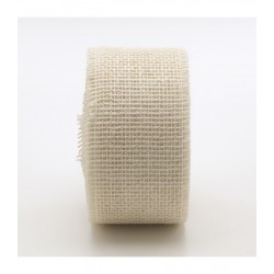 Crema Jute Ribbon - Size 6 cm