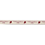 Hand Made Ribbon - Cream with Red Heart Hand Made Ribbon - Cream with Red Heart
