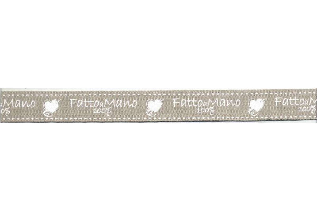 Hand Made Ribbon - Ecru with White Heart Hand Made Ribbon - Ecru with White Heart