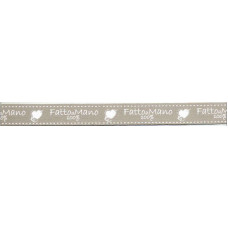 Hand Made Ribbon - Ecru with White Heart