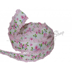 Pink Ribbon with Flowers - Width 25mm