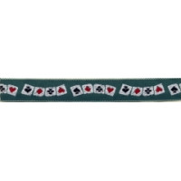 Nastro Jacquard - Carte da Gioco - Verde - Altezza 2 cm