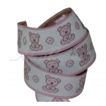 Passamaneria Rosa con Orsetti - Altezza 25mm Passamaneria Rosa con Orsetti - Altezza 25mm