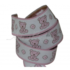 Pink Passementerie with Bears - Width 25mm
