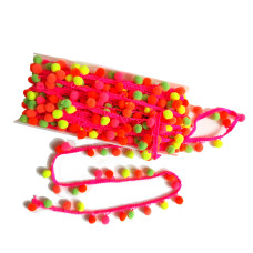 Borde Pon Pon - Colores Fluorescentes