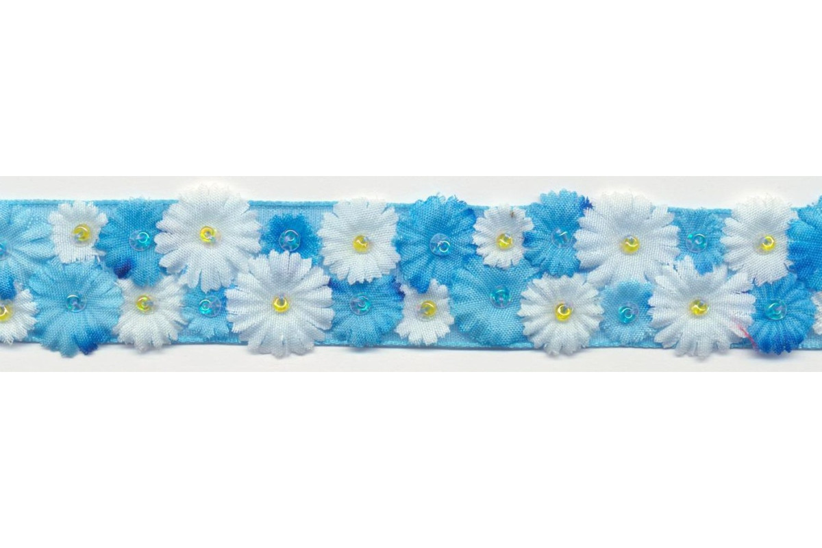 Daisies Trimmings - Blue Daisies Trimmings - Blue