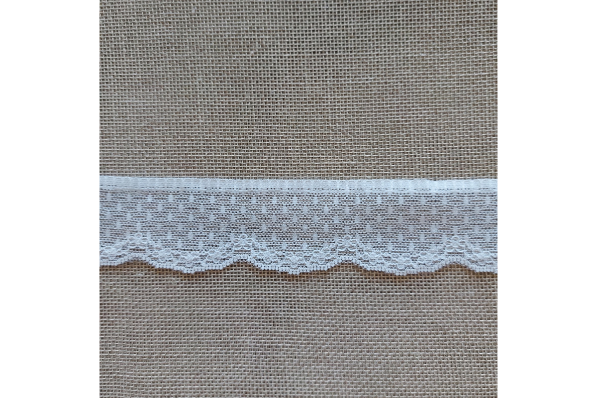Art. 2845 - Pizzo Raschel Bianco - Altezza 4 cm