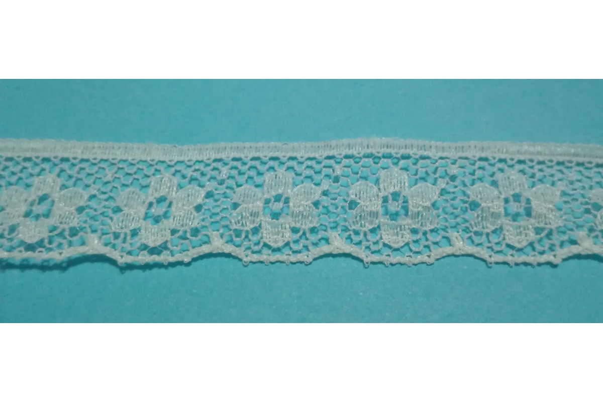 Pizzo Valencienne Bianco - Altezza 1,5 cm Pizzo Valencienne Bianco - Altezza 1,5 cm
