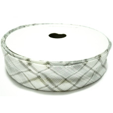 Nastro Sbieco in Cotone - Altezza 25 mm - Scozzese Grigio Nastro Sbieco in Cotone - Altezza 25 mm - Scozzese Grigio