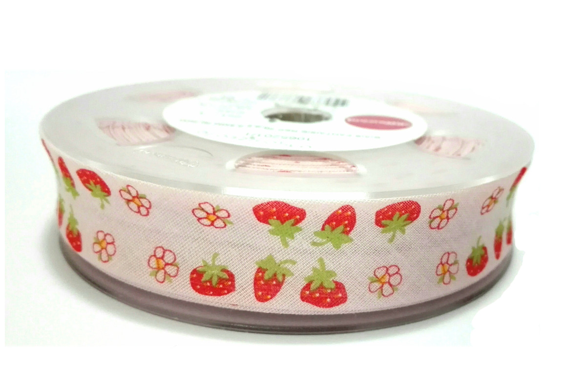 Fantasy Bias - Strawberries - Width 20mm Fantasy Bias - Strawberries - Width 20mm