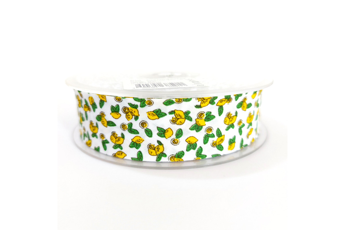 Nastro Sbieco Fantasia - Limoni - Altezza 30 mm Nastro Sbieco Fantasia - Limoni - Altezza 30 mm