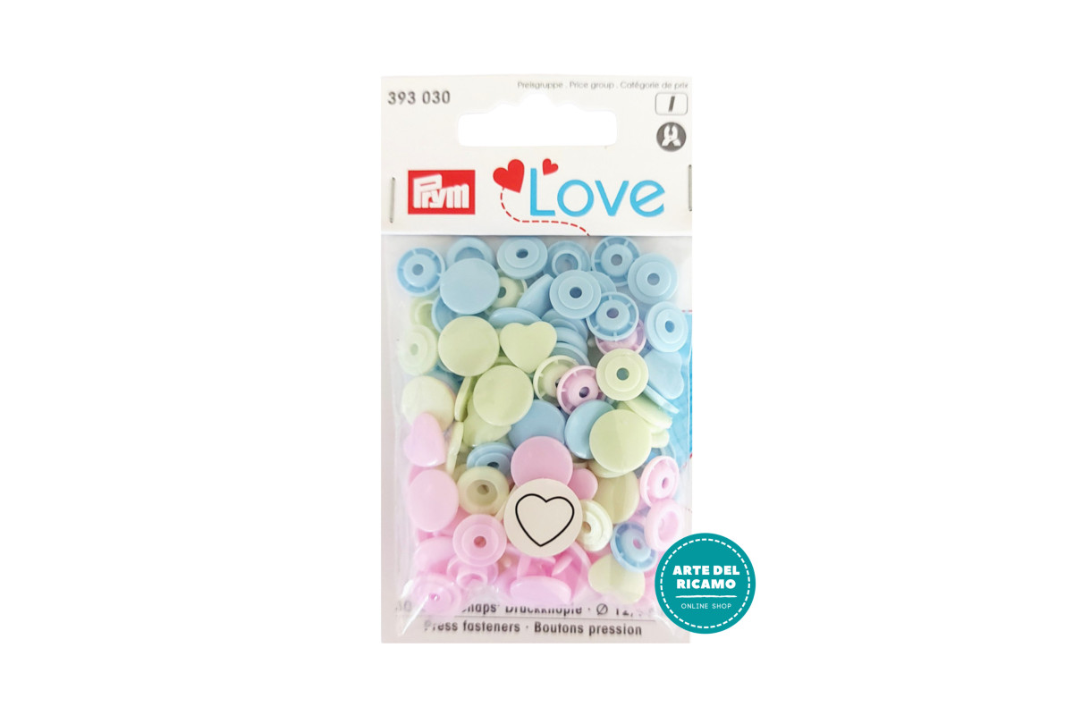 Prym - Press Fasteners Color Snaps - Pastel Hearts Prym - Press Fasteners Color Snaps - Pastel Hearts