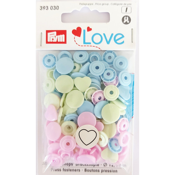 Prym - Bottoni a Pressione Color Snaps - Cuori Pastello