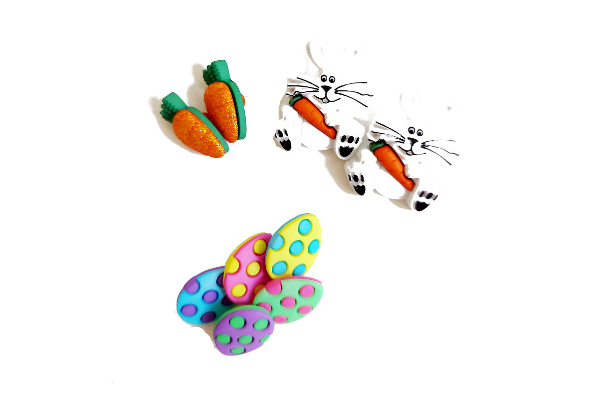 Bottoni Decorativi - Coniglietti Pasqua