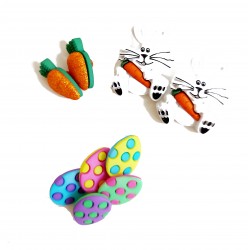 Botones Decorativos - Conejos de Pascua