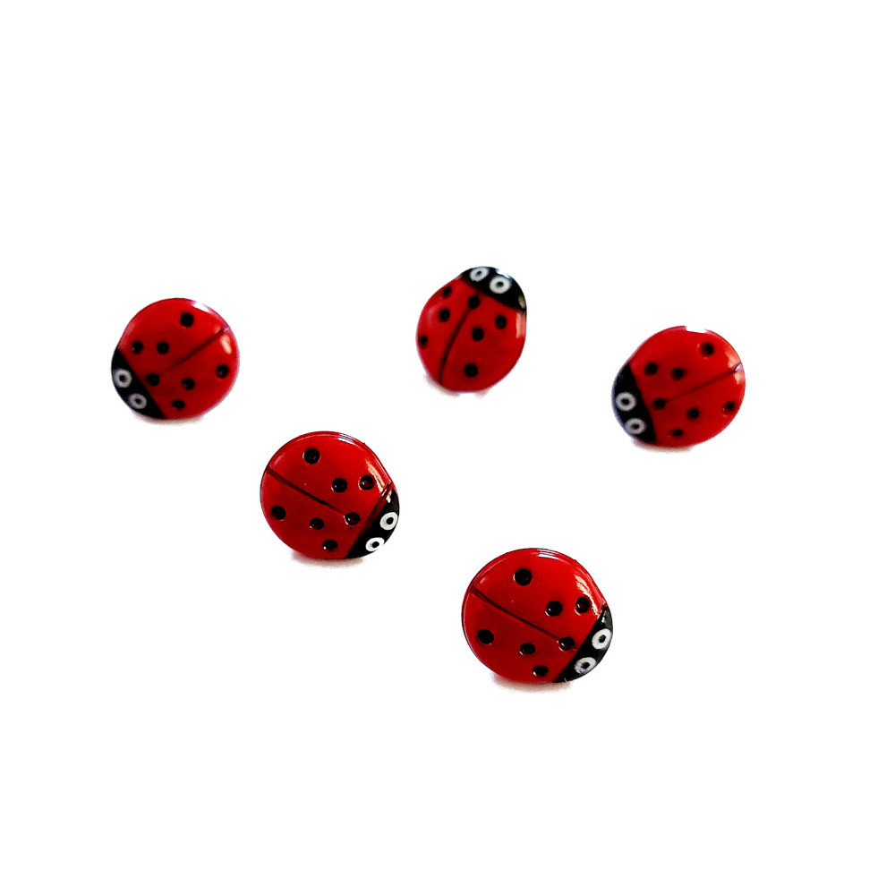 Ladybug Buttons 11 mm