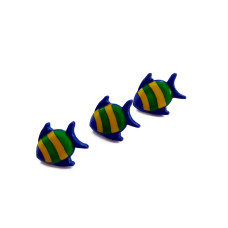 Blue Fish Buttons 18 mm