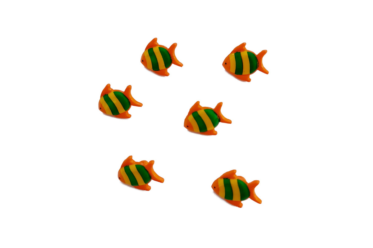 Botones Pescado Naranja 18 mm