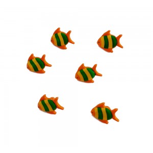 Orange Fish Buttons 18 mm