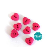 Fuchsia Hearts Buttons 12 mm Fuchsia Hearts Buttons 12 mm