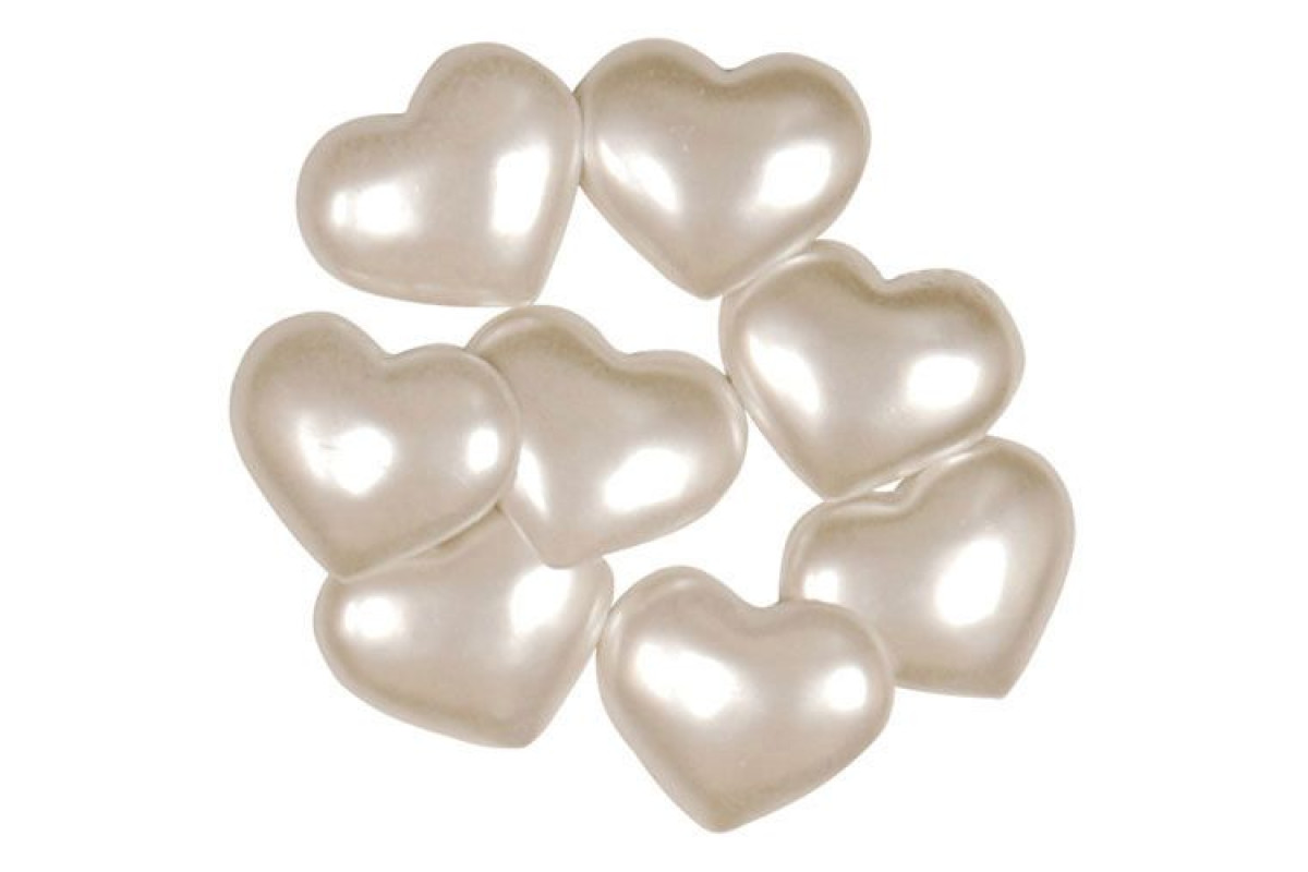 Decorative Buttons - White Hearts