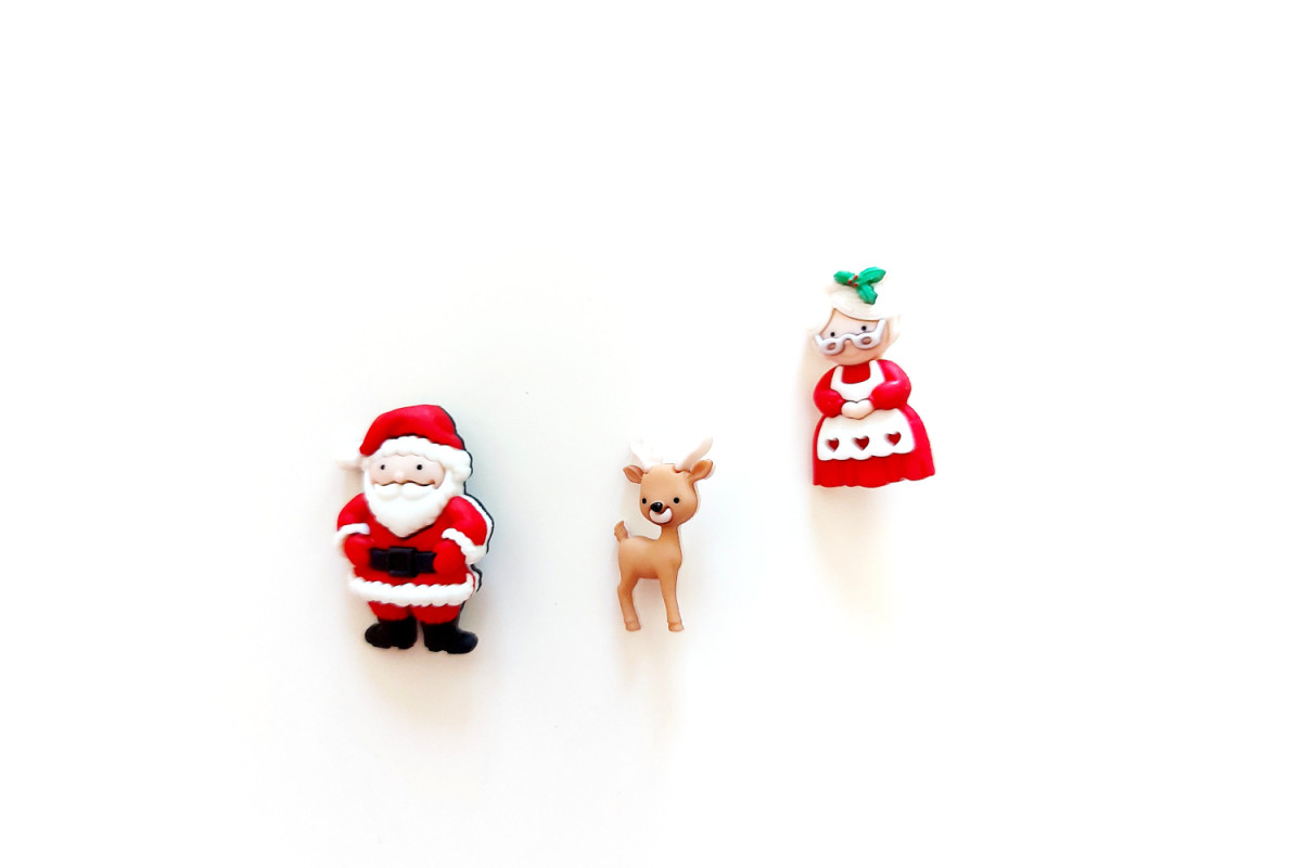 Decorative Buttons - Grandma and Santa Claus