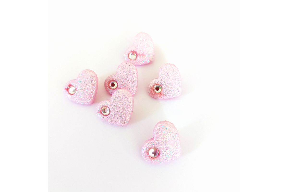 Decorative Buttons - Pink Hearts