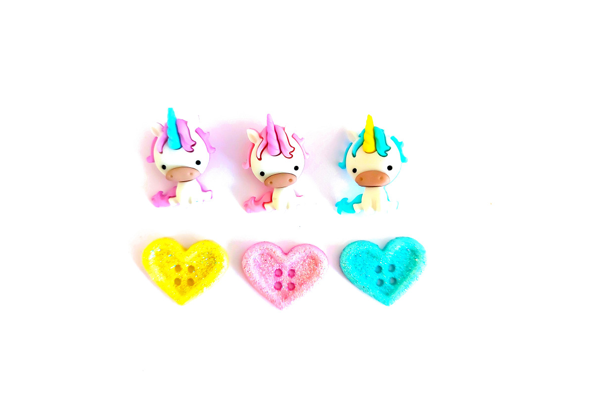 Bottoni Decorativi - Unicorn Love Bottoni Decorativi - Unicorn Love