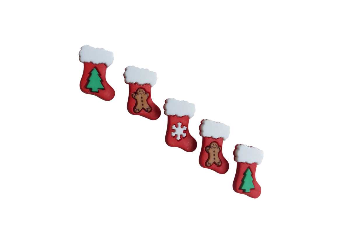 Bottoni Decorativi - Calze di Natale Bottoni Decorativi - Calze di Natale
