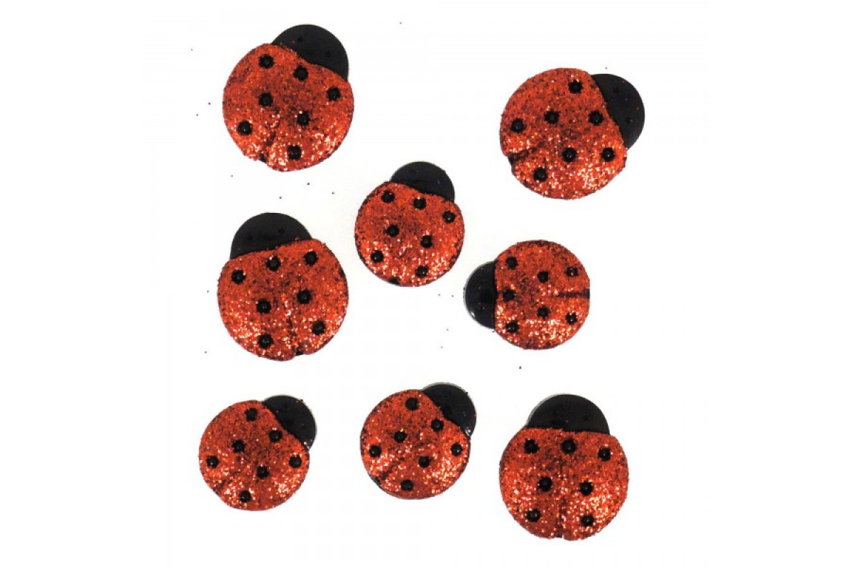 Decorative Buttons - Glitter Ladybugs Decorative Buttons - Glitter Ladybugs