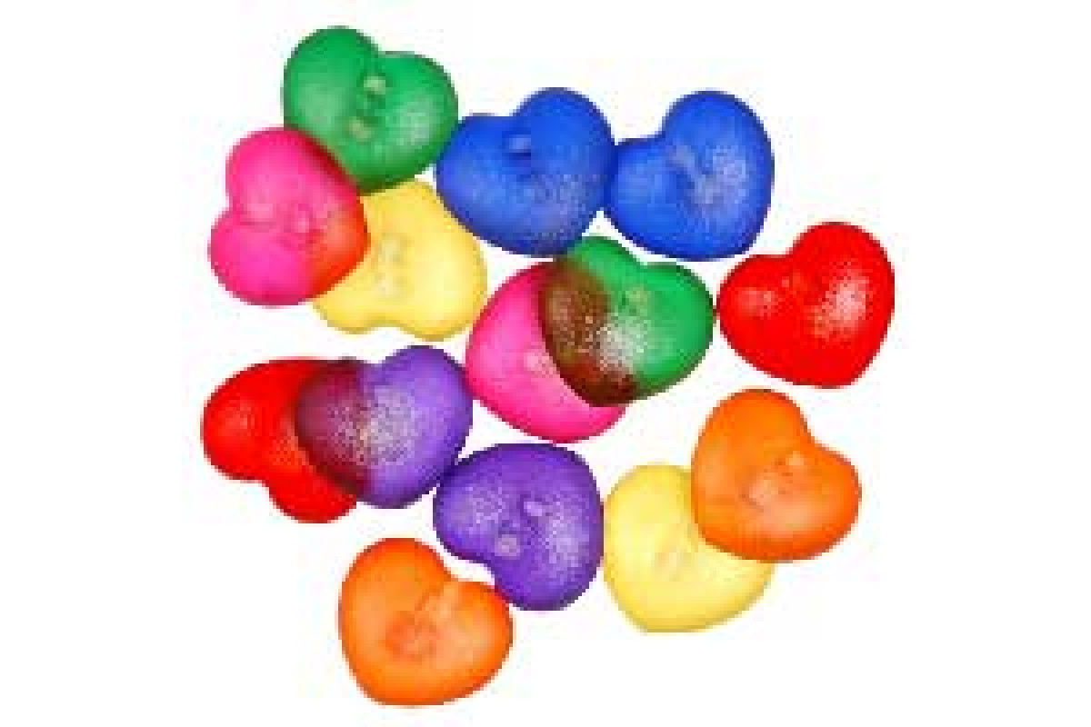 Botones Decorativos -  Corazones Colorados