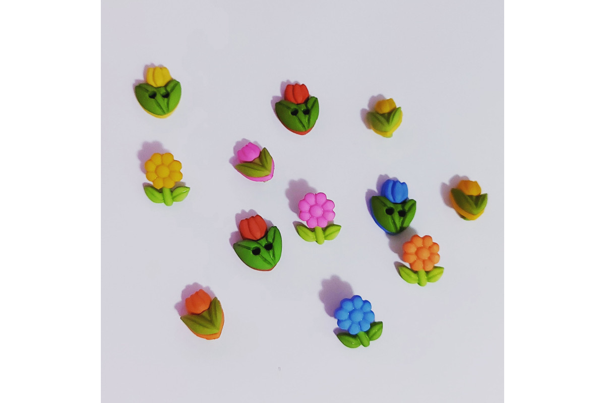 Botones Decorativos - Flores de Primavera Botones Decorativos - Flores de Primavera