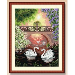 Landscape with Swans - Needlepoint Canvas
