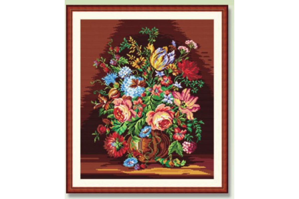Quadro a Mezzo Punto - Natura Morta con Fiori Quadro a Mezzo Punto - Natura Morta con Fiori