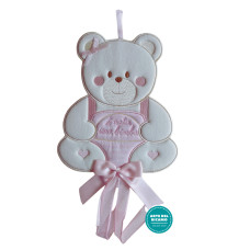 Coccarda Nascita con Orsetto Colore Rosa Coccarda Nascita con Orsetto Colore Rosa