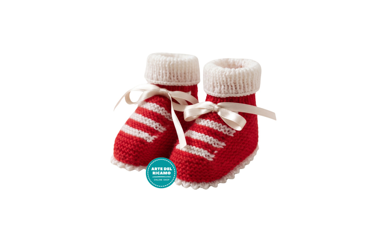 Scarpine Neonato Maglia - Rosse