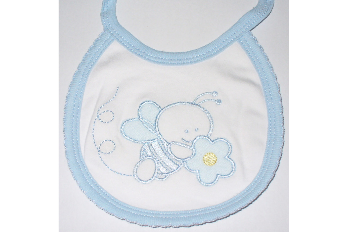 Light Blue Baby Bib - Bee