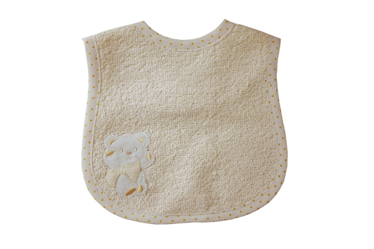 Babero para Comer Pequeño de Rizo - Osito Crema Babero para Comer Pequeño de Rizo - Osito Crema