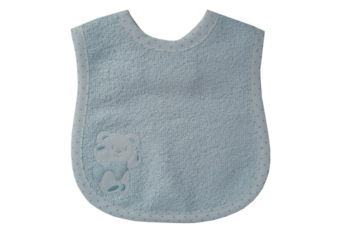 Babero para Comer Pequeño de Rizo - Osito Azul Babero para Comer Pequeño de Rizo - Osito Azul