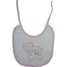 Babero para Bebé Rosa - Osito con Corazon Babero para Bebé Rosa - Osito con Corazon